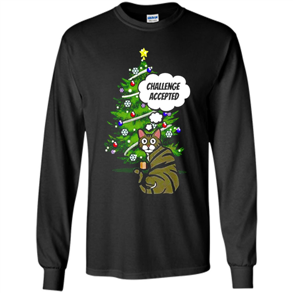 Christmas Tree Cat Long Sleeve Christmas Shirt for Cat Lover - Long Sleeve T-Shirt