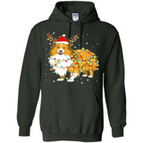 Christmas Lights Shetland Sheepdog Wearing Santa Hat Funny Xmas - Hoodie