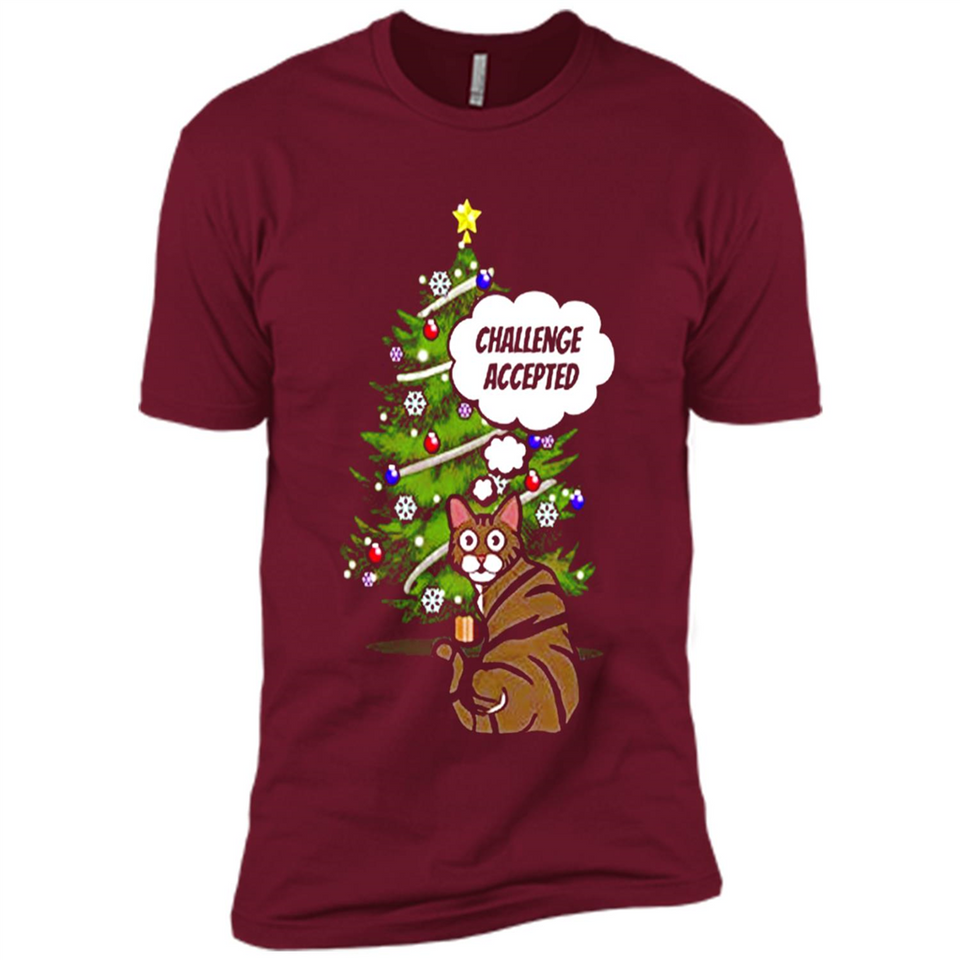 Christmas Tree Cat Long Sleeve Christmas Shirt for Cat Lover - Premium Short Sleeve T-Shirt