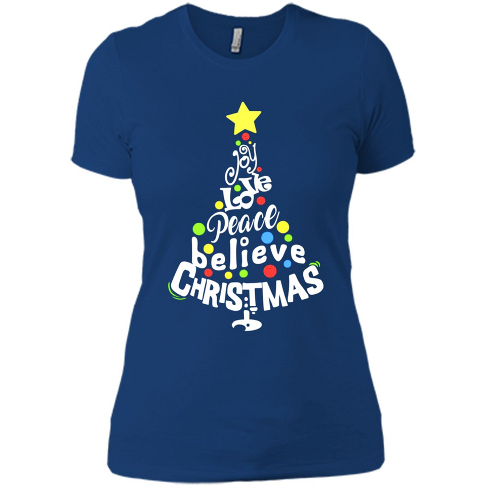 Joy Love Peace Believe Christmas Tree