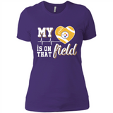 Pittsburgh Steelers Football My Heart is on that Field - Ladies' Boyfriend T-Shirt