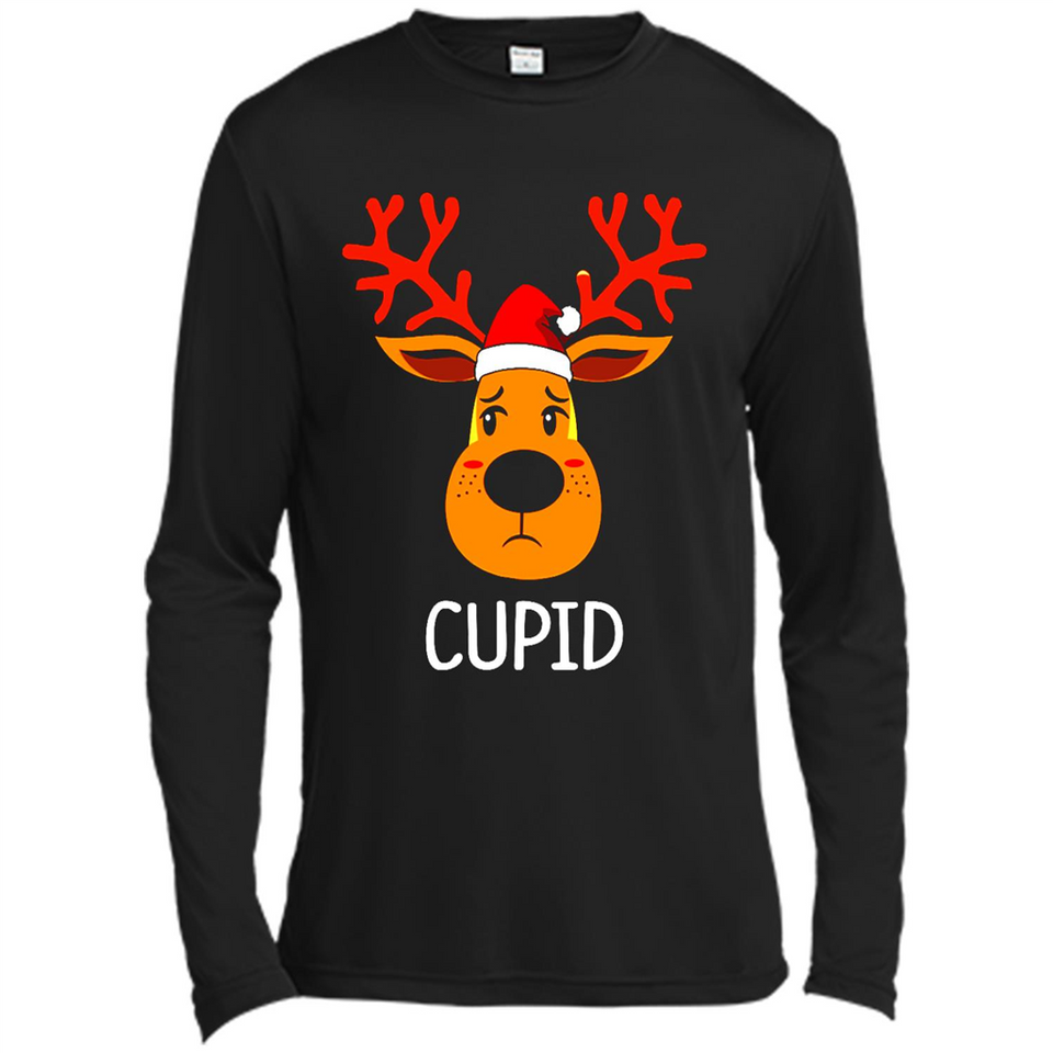 Cupid Santa Claus Funny Xmas Holiday T-Shirt - Canvas Long Sleeve T-Shirt
