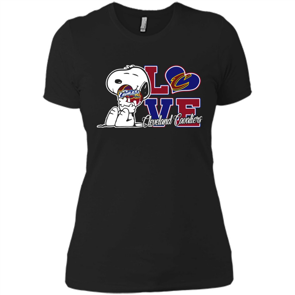 Snoopy loves NBA Cleveland Cavaliers - Ladies' Boyfriend T-Shirt