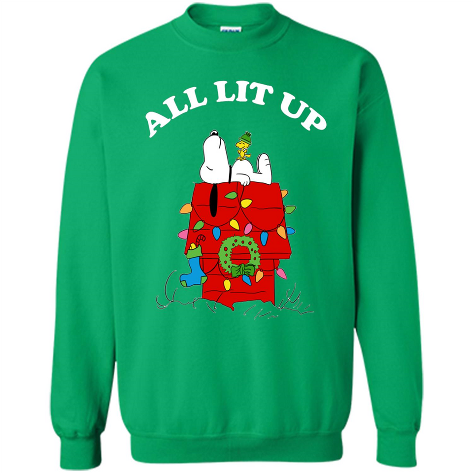 Peanuts By Schulz Snoopy Young Men_s Christmas SweatShirt - Sweatshirt