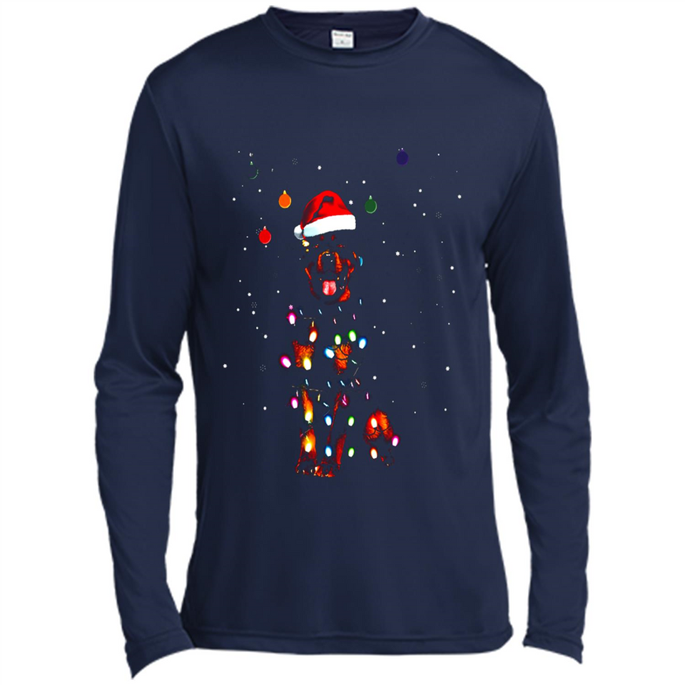 Rottweiler Santa Lights Christmas Dog Xmas Sweatshirt - Canvas Long Sleeve T-Shirt
