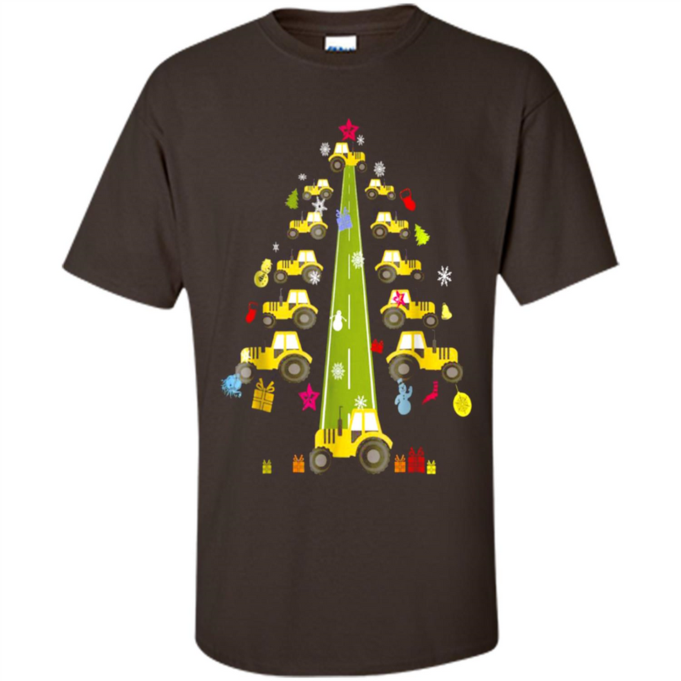 Tractor Car Christmas Tree T-shirt For Drivers