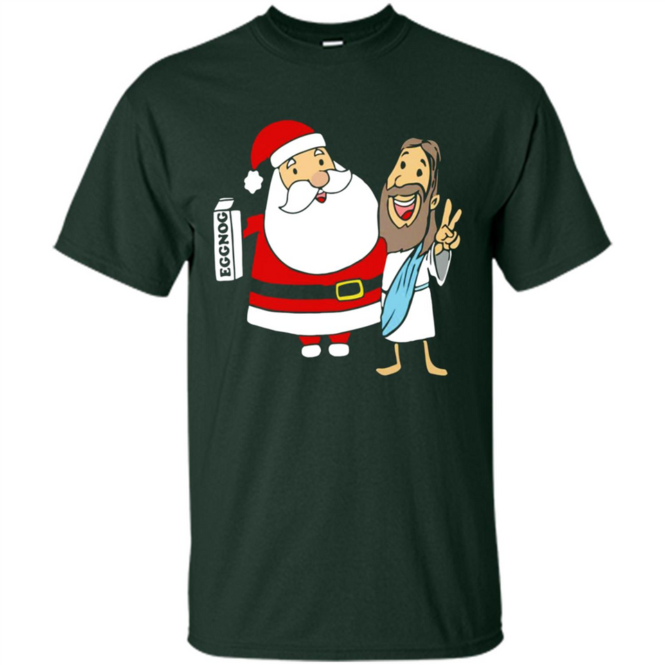 Eggnog Santa And Jesus Christmas