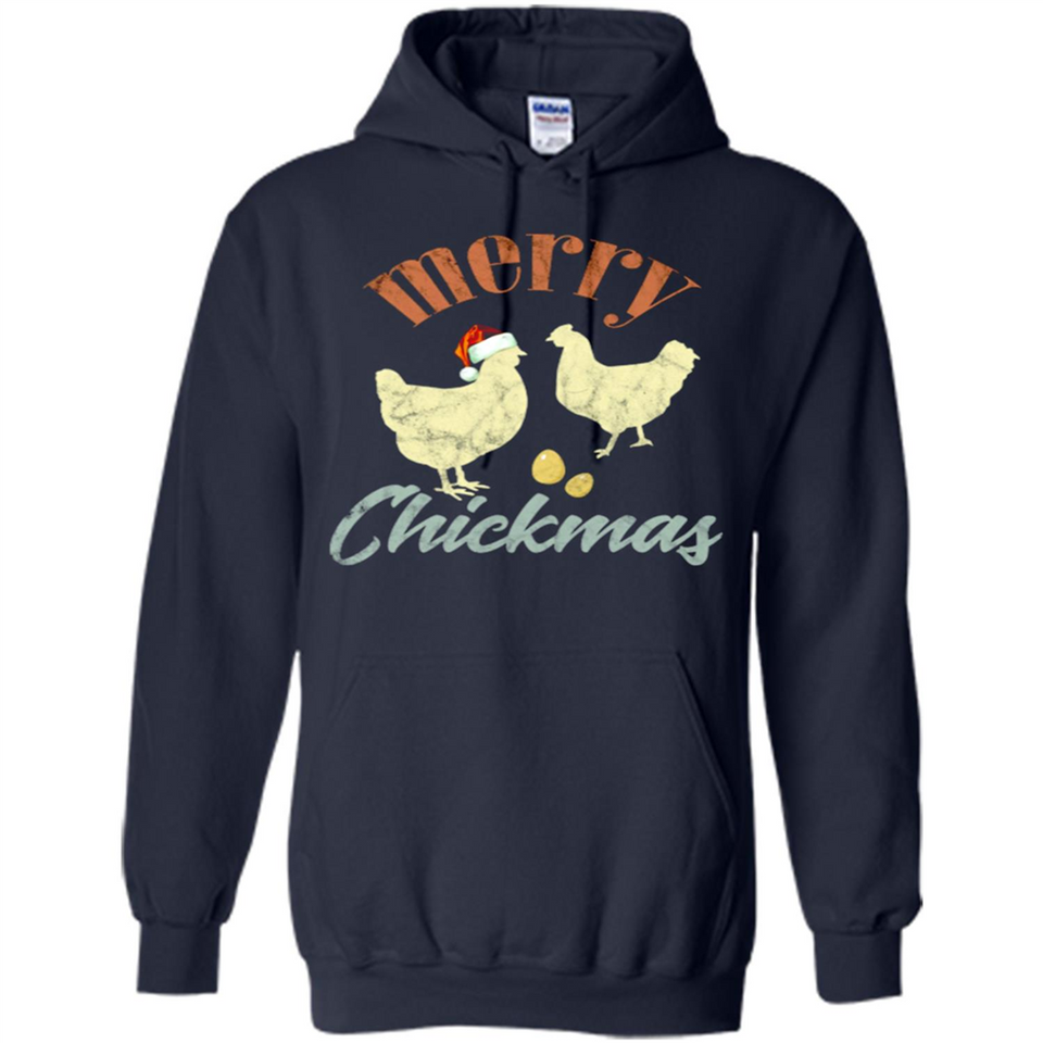 Christmas Chicken Vintage Shirt Funny Santa Hen Farmer Lover - Hoodie