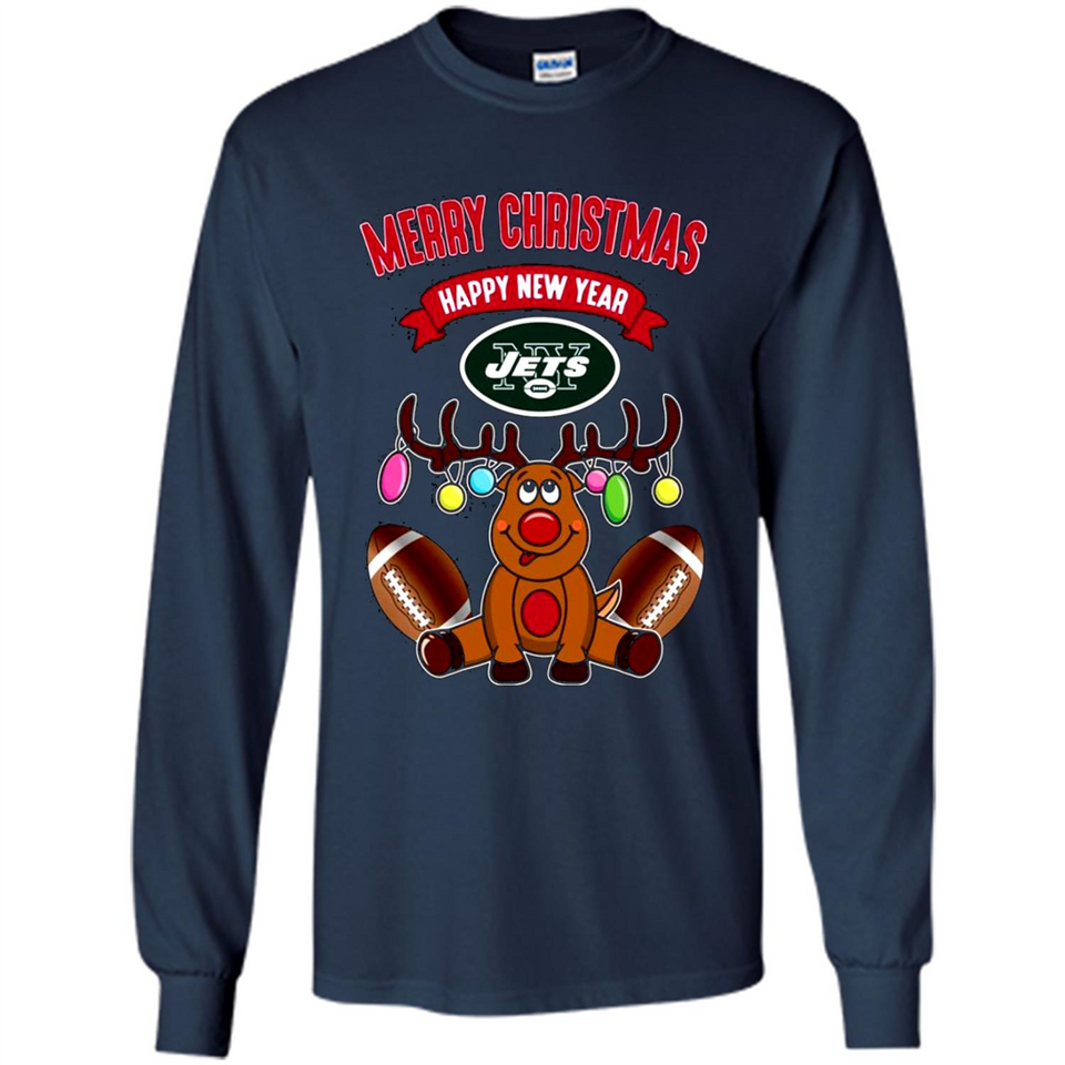 New York Jets NFL Reindeer Funny Merry Christmas And Happy New Year
