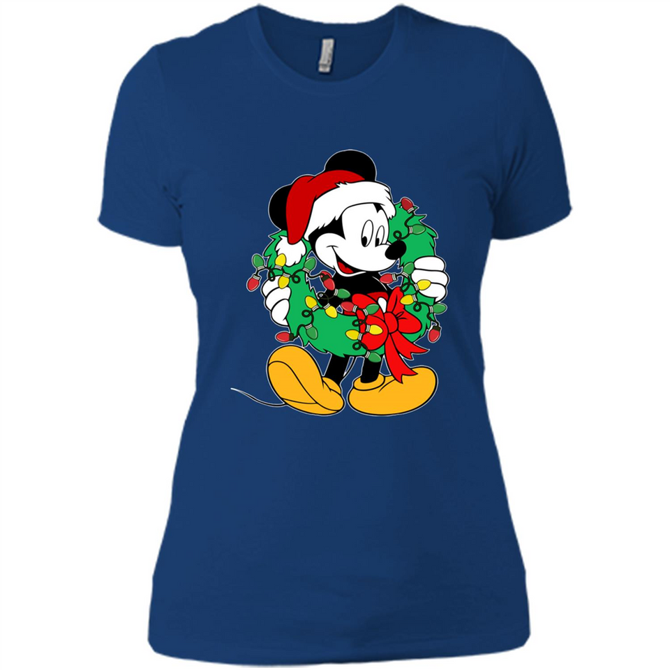 Mickey Mouse Merry Christmas Disney Sweatshirt - Ladies' Boyfriend T-Shirt