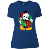 Mickey Mouse Merry Christmas Disney Sweatshirt - Ladies' Boyfriend T-Shirt