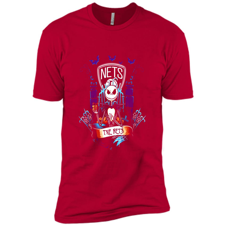 Brooklyn Nets Halloween The Nightmare Before Christmas - Premium Short Sleeve T-Shirt
