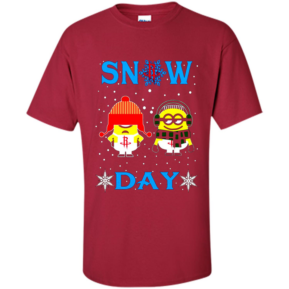 Snow Day Shirt For Houston Rockets Vs Minion Fans pingpong