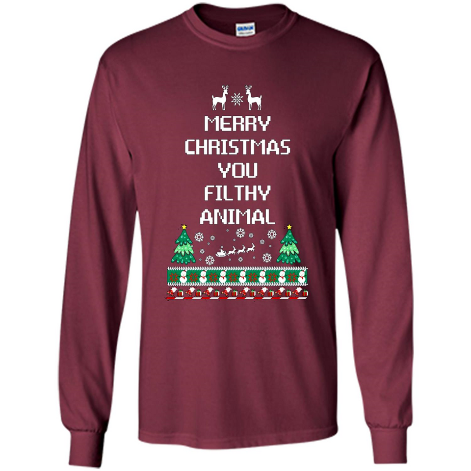 Merry Christmas You Filthy Animal Sweatshirt PINGPONG