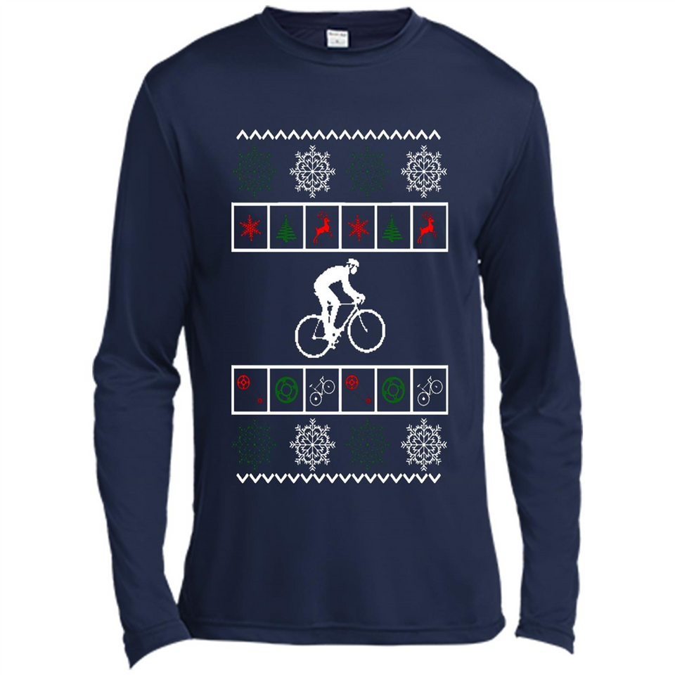 Christmas Ugly Sweater Best Cycling Ugly Christmas Sweater - Canvas Long Sleeve T-Shirt