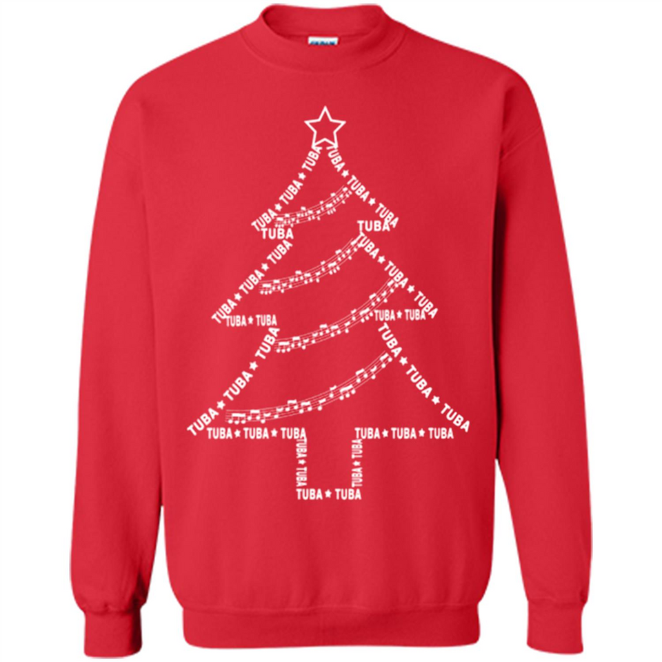 Tuba Text Christmas Tree Musical Instrument Holiday 1