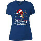 Mooey Christmas Cow Santa Christmas Lover Lights Sweatshirt - Ladies' Boyfriend T-Shirt