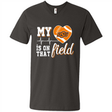Oklahoma State Cowboys Football My Heart is on that Field - Men's V-Neck
