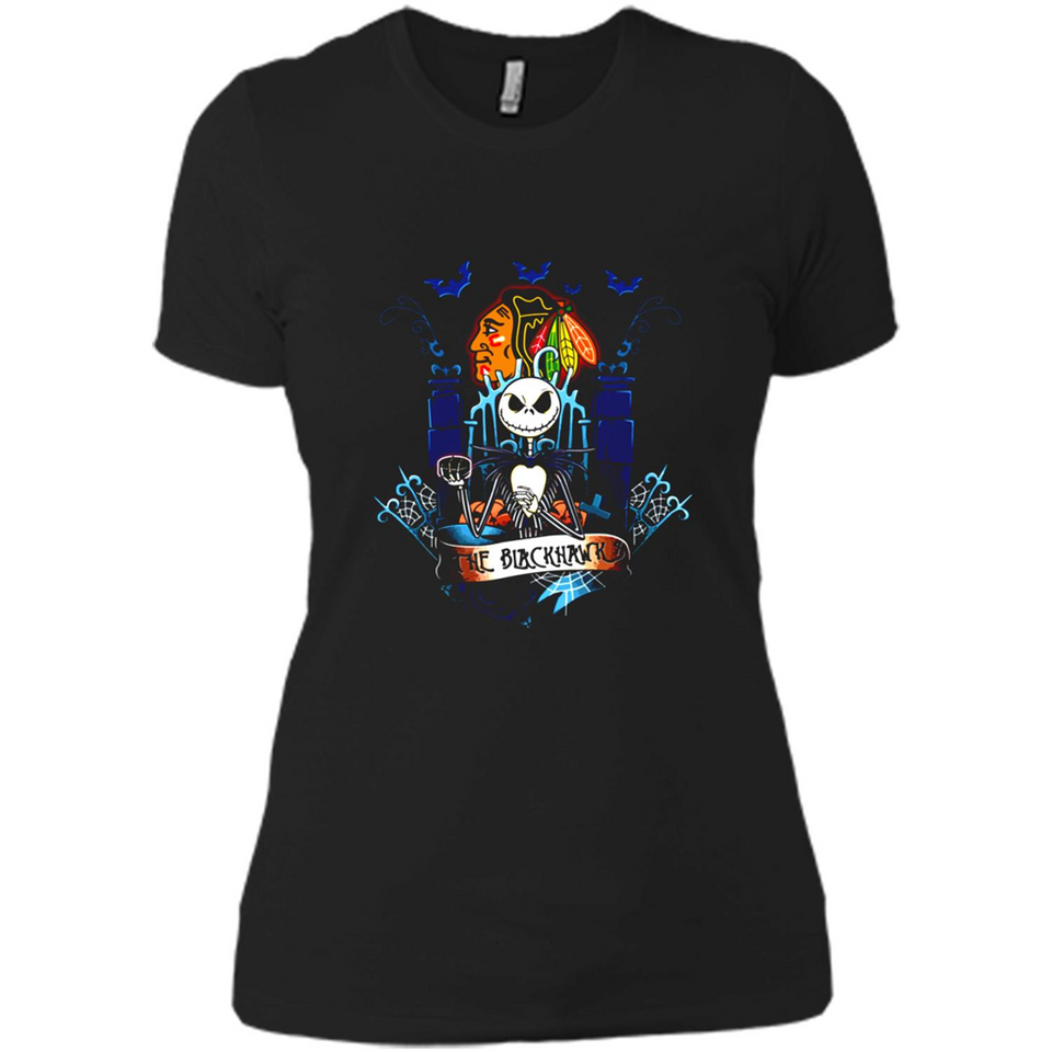 Chicago Blackhawks Halloween The Nightmare Before Christmas - Ladies' Boyfriend T-Shirt