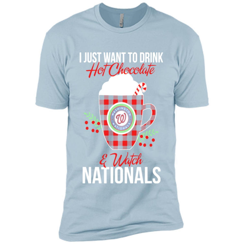 I Just Want To Drink Hot Chocolate & Watch Washington Nationals Ugly Christmas Sweater PINGPONG