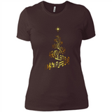 Music Note Christmas Tree Xmas Music Lover Mug PINGPONG - Ladies' Boyfriend T-Shirt