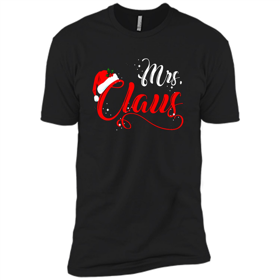 Mrs. Claus Santa Claus Merry Xmas T-Shirt - Premium Short Sleeve T-Shirt