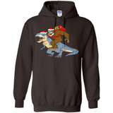 Bigfoot Riding Dinosaurus T-Shirt Funny Bigfoot Santa - Hoodie