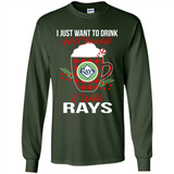 I Just Want To Drink Hot Chocolate & Watch Tampa Bay Rays Ugly Christmas Sweater PINGPONG