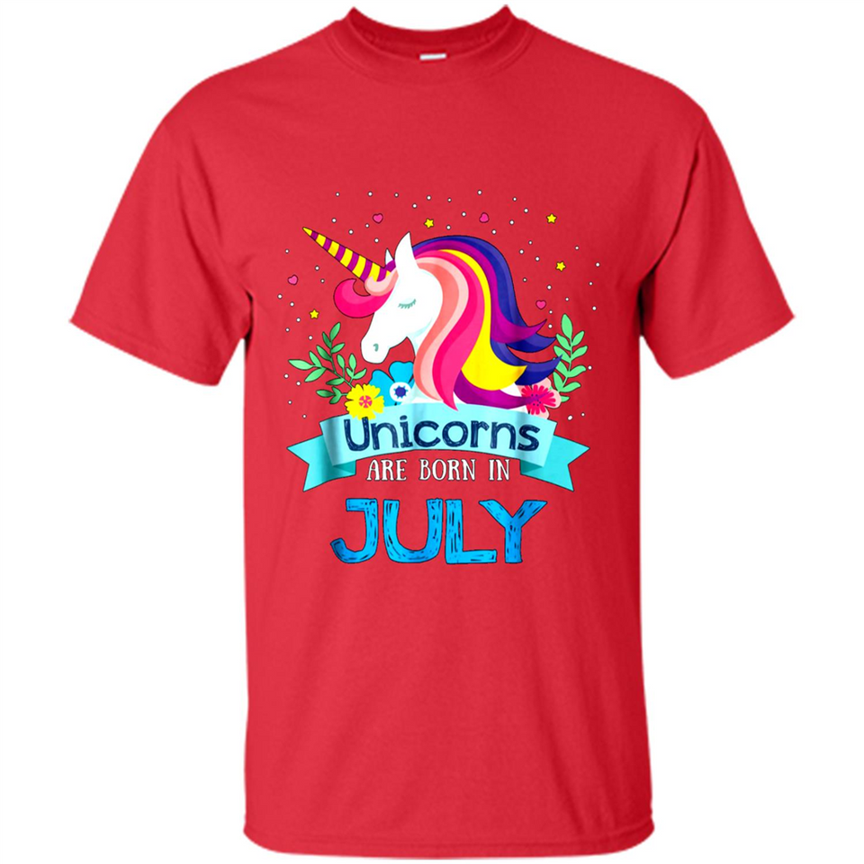 Unicorns are born in July Birthday Rainbow Gift Ladies Custom