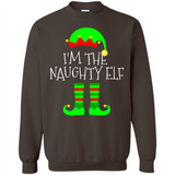 Matching Family Christmas Shirt Funny I'm The Naughty Elf Black mugs PINGPONG - Sweatshirt