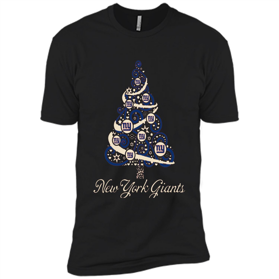 New York Giants NFL Football Team Logo Christmas Tree T-Shirt - Premium Short Sleeve T-Shirt