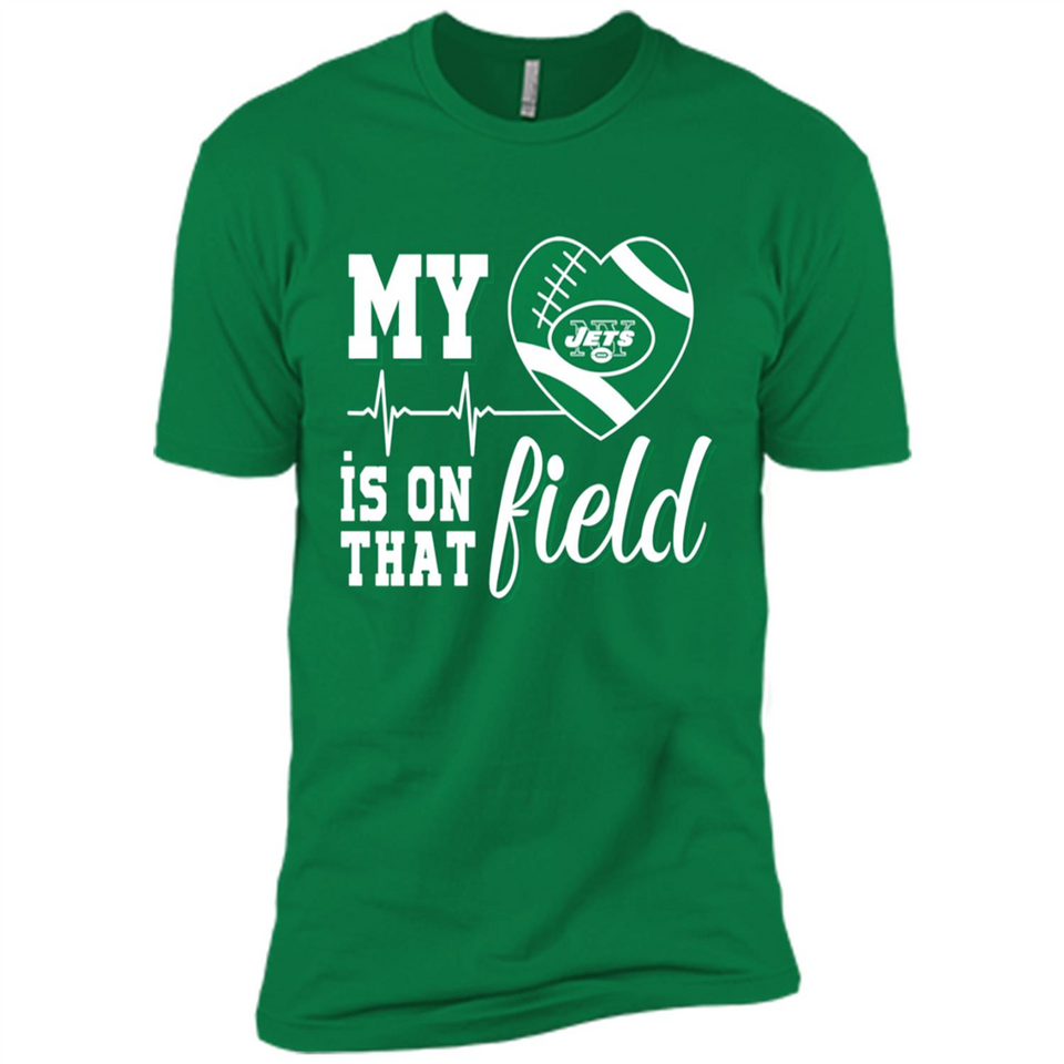 New York Jets Football My Heart is on that Field - Premium Short Sleeve T-Shirt