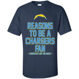 Reasons to be a Los Angeles Chargers Fan Complete List on Back - Shirt