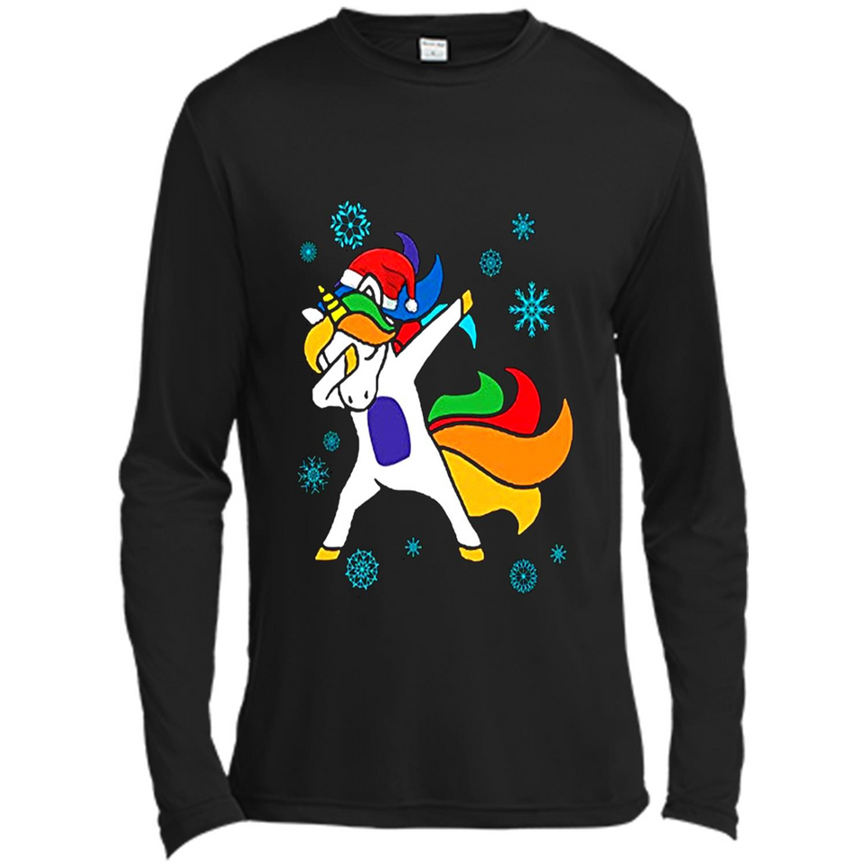 Christmas Dabbing Unicorn - Canvas Long Sleeve T-Shirt
