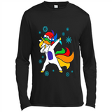 Christmas Dabbing Unicorn - Canvas Long Sleeve T-Shirt