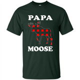 Papa Moose Funny Christmas Plaid Buffalo T-Shirt - Shirt