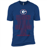 Reasons to be a Georgia Bulldogs Fan Complete List on Back - Premium Short Sleeve T-Shirt