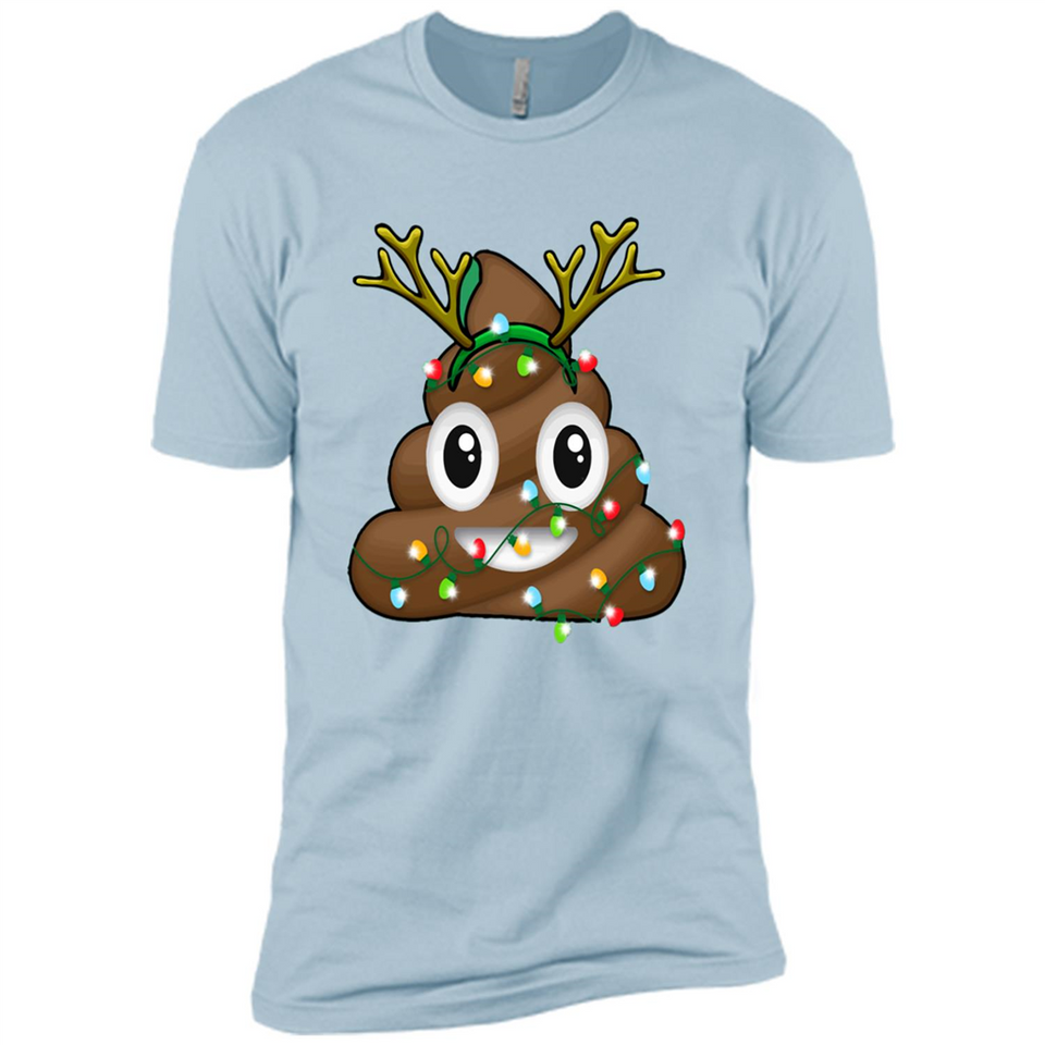 Reindeer Poop Emoji Cute Merry Christmas T-Shirt - Premium Short Sleeve T-Shirt