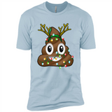 Reindeer Poop Emoji Cute Merry Christmas T-Shirt - Premium Short Sleeve T-Shirt