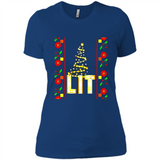 Funny Lets Get Lit Christmas Tree - Ladies' Boyfriend T-Shirt