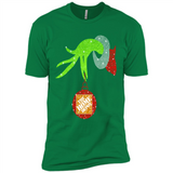 Grinch hand holding Logo HomeDepot Glitter Christmas - Premium Short Sleeve T-Shirt