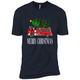 Firetruck Santa Sleigh Merry Christmas Firefighter - Premium Short Sleeve T-Shirt