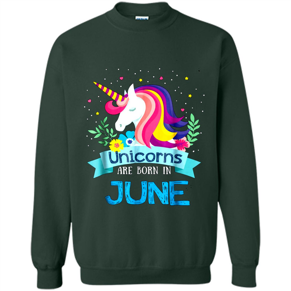 Unicorns are born in June Birthday Rainbow Gift Ladies Custom