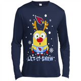 Minion Arizona Cardinals Ugly Christmas Sweater Let it Snow - Canvas Long Sleeve T-Shirt