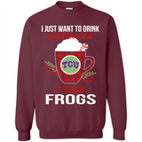I Just Want To Drink Hot Chocolate & Watch TCU Horned Frogs Ugly Christmas Sweater PINGPONG