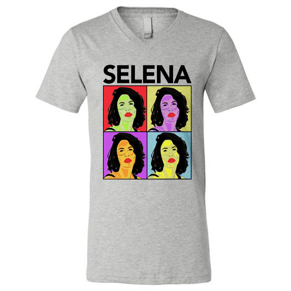 Selena Quintanilla Pop Art - Canvas Unisex V-Neck