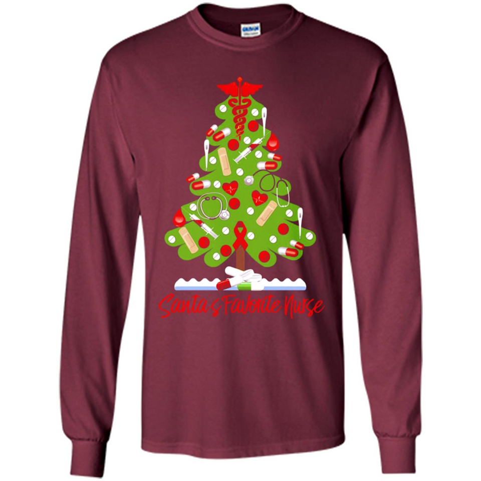 Santa's Favorite Nurse Christmas Tee