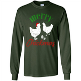 Christmas Chicken Shirt Santa Hens Lover Funny Farmer Gift - Long Sleeve T-Shirt