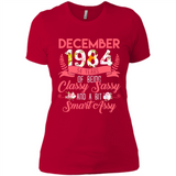 December 1984 34 Years Of Being Classy Sassy - Ladies' Boyfriend T-Shirt