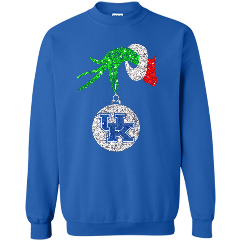 Amazing shirt Kentucky Wildcats Glitter Grinch Monogram Ornament Christmas Gift - Sweatshirt